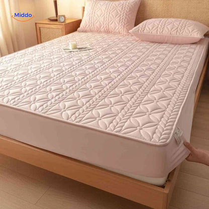 Protectora de Colchon antifluido Comfortora™ | Impermeable, antibacteriana y transpirable, Premium - Viene con Fundas y 50% OFF