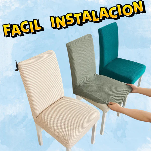 Fundas de Silla Elásticas Texturizadas 👉 PAK de 4 Regalo 2 Fundas 👉  LLeva 6 con 50% Descuento