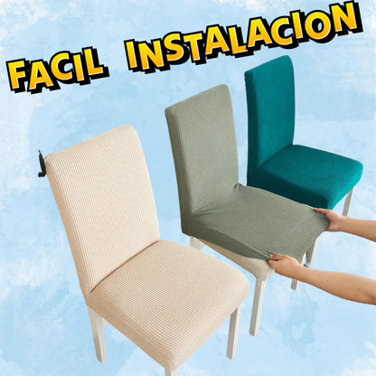 Fundas de Silla Elásticas Texturizadas 👉 PAK de 4 Regalo 2 Fundas 👉  LLeva 6 con 50% Descuento